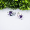 Stunning Leaf Drop Earrings With Violet Stone