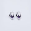 Stunning Leaf Drop Earrings With Violet Stone