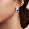 Stunning Leaf Drop Earrings With Violet Stone